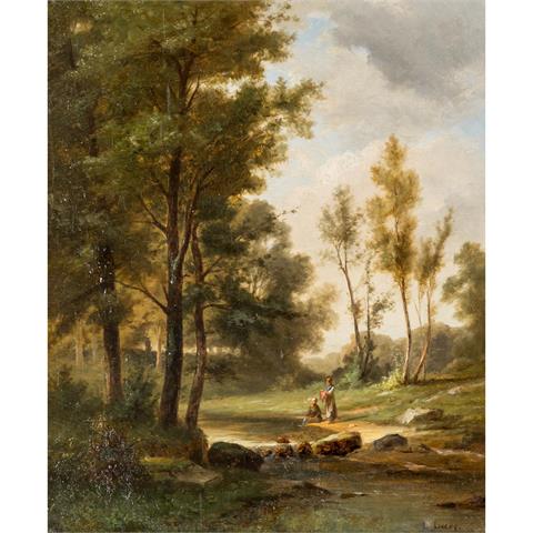 LECOCQ, DENIS JOSEPH (1805-1851) "Wäscherinnen auf einer Waldlichtung"