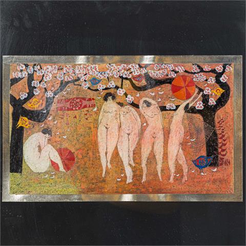 ANDERSEN, ERLING (1937-2010), "Frühling - Reigen weiblicher Akte unter blühenden Bäumen",