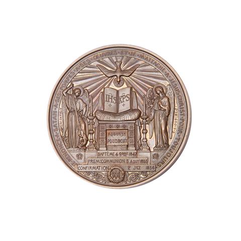 Frankreich - Bronzemedaille o.J., graviert zur Taufe (1842),