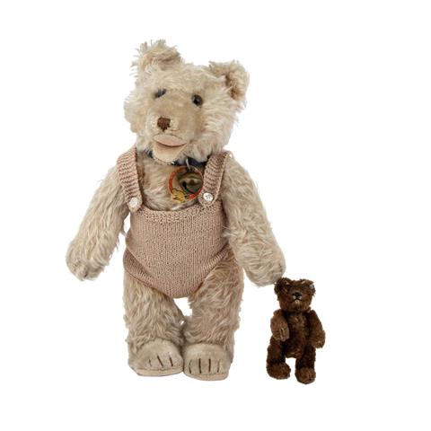 STEIFF Teddy-Baby und Miniatur -Teddy, um 1950.