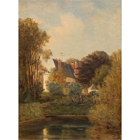 DAULNOY, VICTOR (1824-?, französischer Maler), "Haus am See",