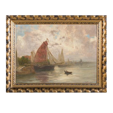PIEPER, CHRISTIAN (1843-1934), "Segelschiffe im Hafen",