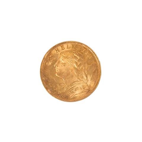 Schweiz/GOLD - 20 Franken Vreneli 1935 LB,