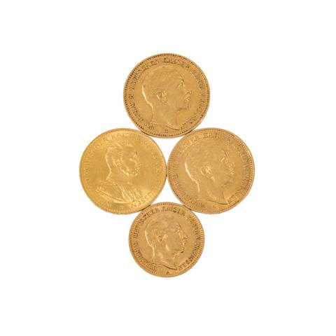 Preussen/GOLD - Konvolut: 3 x 20 Mark