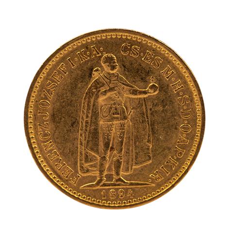 Ungarn /GOLD - 10 Kronen 1894 K B