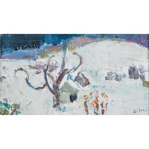 SCHOBER, PETER JAKOB (1897-1973), "Verschneite Landschaft mit Baum",