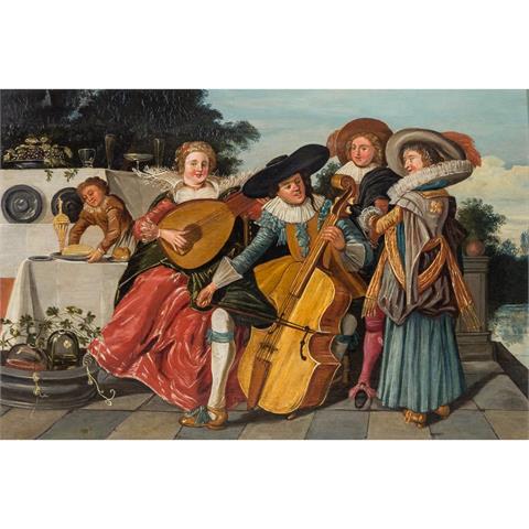 HALS, DIRCK, attribuiert (1591-1656), "Zwei musizierende Paare auf einer Terrasse",
