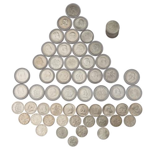 Österreich /SILBER - mit 75 Münzen, ca. 590 g fein