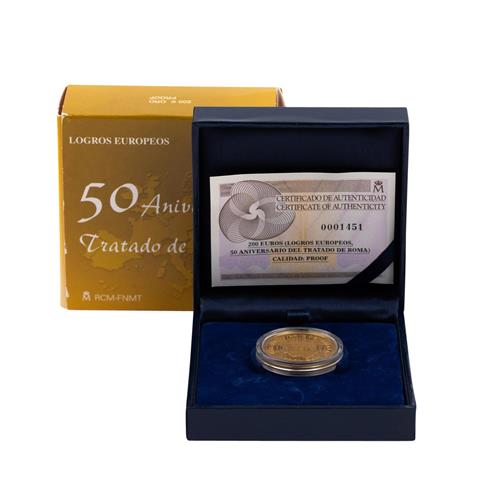 Spanien/GOLD - 200€ 2007, 50th Anniversary of the Treaty of Rome,