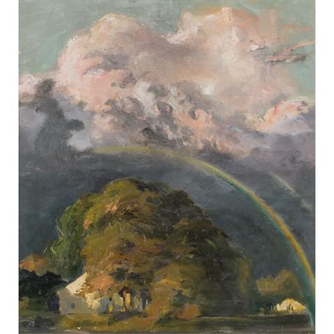 STIRNER, KARL (1882-1943), "Regenbogen über Landschaft in Gewitterstimmung",
