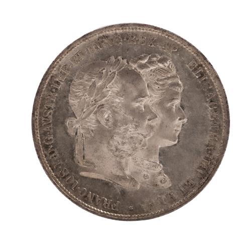 Österreich - Ungarn - 2 Gulden 1879, Silberhochzeit Franz Joseph und Elisabeth,