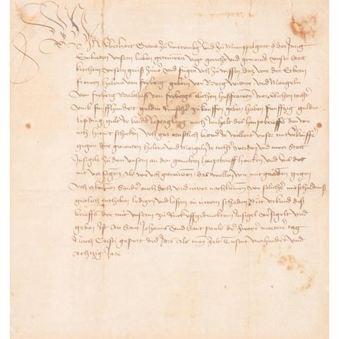 Württemberg - Rarität! Urkunde des 15. Jahrhunderts