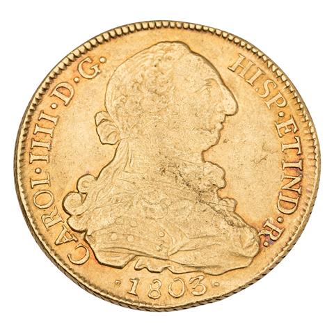 Chile als spanische Kolonie/ Gold - 8 Escudos 1803 /So FJ (Santiago),