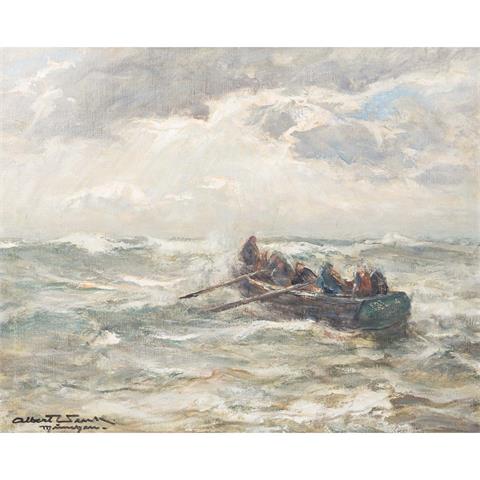 WENK, ALBERT (1863-1934), „Ruderboot in der Brandung“,