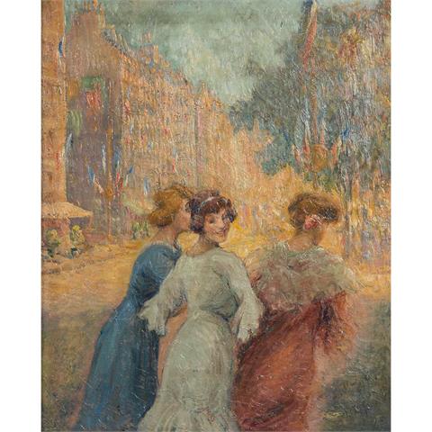 PÉGOT-OGIER, Jean-Bertrand, ATTRIBUIERT (1878-1915), "Drei junge Damen in Paris",