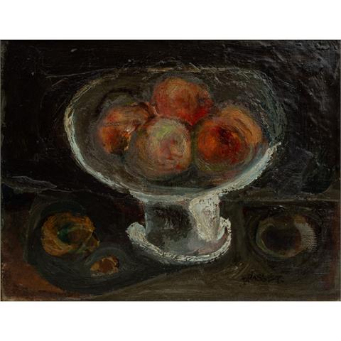 BRUSSET, PAUL (Jaen-Paul, Remoulins 1914-1985 Marseille), "Früchteschale mit Pfirsichen",