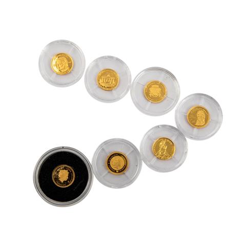 GOLD - 7 Minigoldmünzen Exoten,