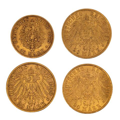 Dt. Kaiserreich/GOLD - Konvolut mit 10 Mark 1878 J