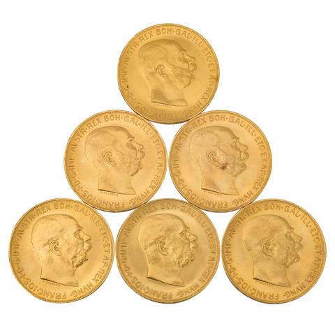 Österreich / GOLD - 6 x 100 Kronen 1915 (NP),