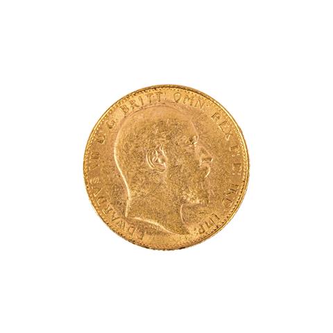 Großbritannien - Edward VII, 1 x 1 Sovereign 1910 /GOLD,