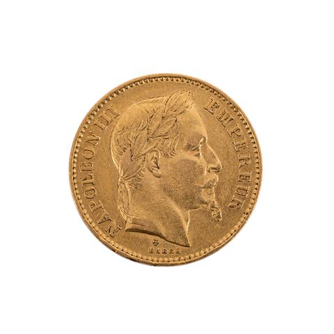 Frankreich /GOLD - 20 FR Napoleon III. 1866 BB