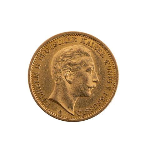 Dt. Kaiserreich /GOLD, Preussen, 20 Mark 1907