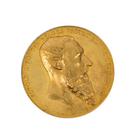 Belgien - Bronzemedaille 1885, Leopold II., Medailleur C. Wiener,