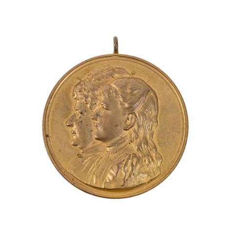Niederlande - Vergoldete Bronzemedaille 1895 mit Öse,