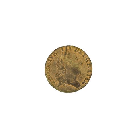 GB - Vergoldeter Messingjeton in der Art einer 1/2 Guinea, George III., s-ss,