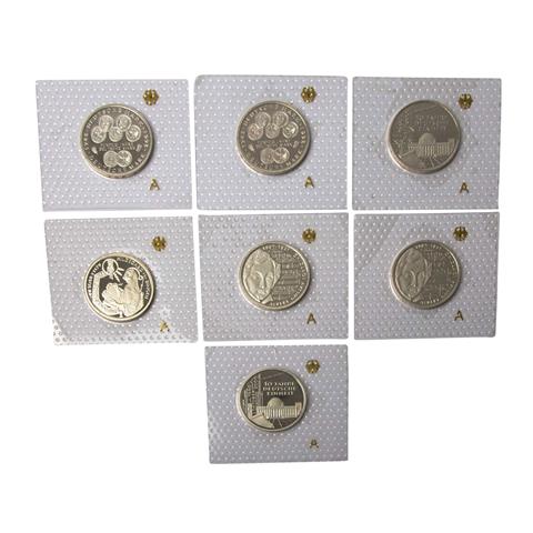 Silber: 7 x 10 DM, Prägungen ab 1998,