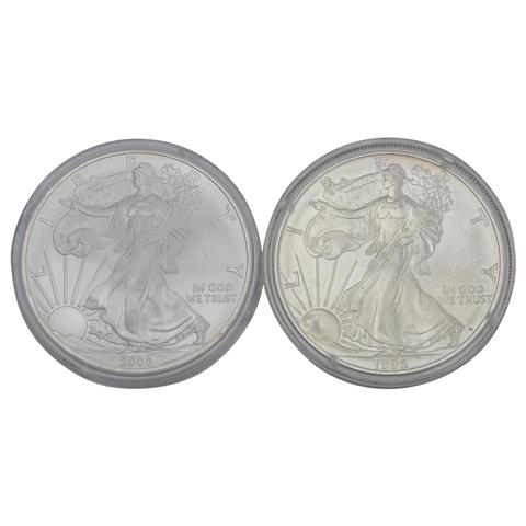 USA /SILBER - 2 x 1 Dollar American Silver Eagle 1 oz