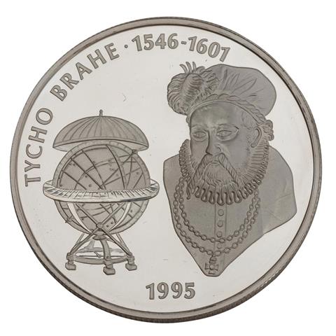 Jamaica /SILBER - 25 Dollars 1995 'Tycho Brahe' PP