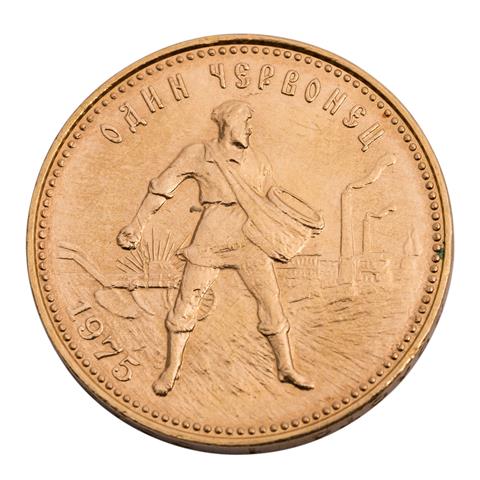 Russland/GOLD - 10 Rubel 1975, Tschwerwonetz, vz-/stgl.
