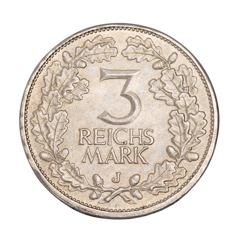 Deutsches Reich / Weimarer Republik - 3 Reichsmark 1925/J, Rheinlande,
