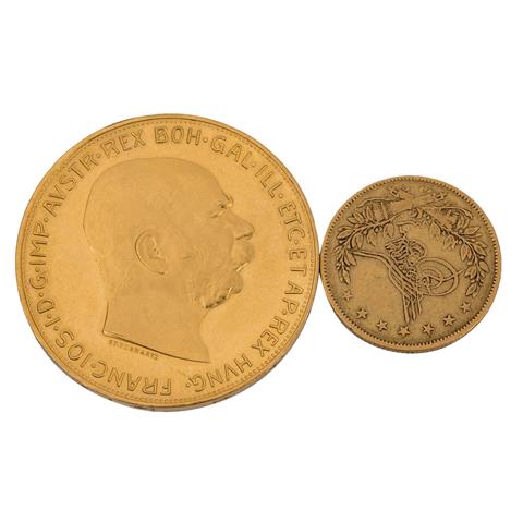 2 GOLDMÜNZEN - Österreich 100 Kronen 1915 NP,