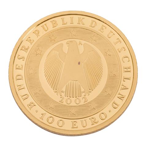 BRD/GOLD - 1/2 Unze GOLD fein, 100 Euro Währungsunion 2002 A