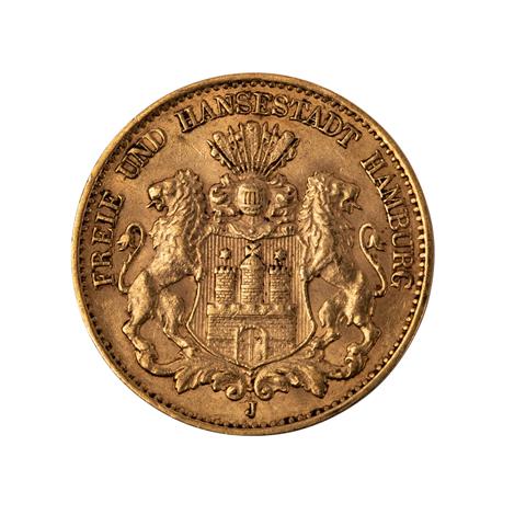 Dt. Kaiserreich / GOLD - Freie und Hansestadt Hamburg 10 Mark 1903 J