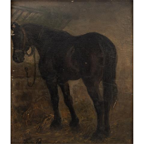 BRAUN, LOUIS (auch Ludwig Braun, Schwäbisch Hall 1836-1916 München), "Pferd im Stall",