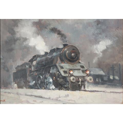 RONEK, JAROSLAV (1892-1962), "Dampflokomotive mit Tender",