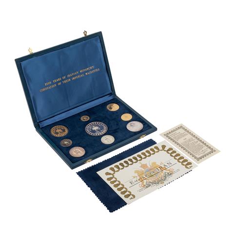 Set Iran 1971 ex PP mit 9 Münzen - 25/50/75/100/500/750/1000/2000 Rials
