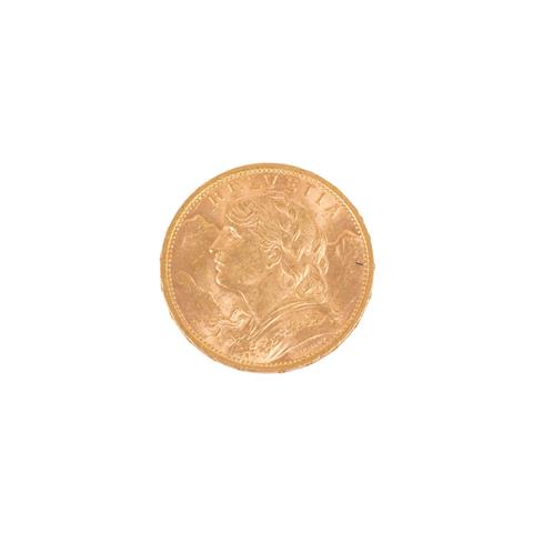 Schweiz/GOLD - 20 Franken Vreneli 1914 B,