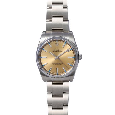 ROLEX Oyster Perpetual 34 "Weiße Traube", Ref. 114200. Armbanduhr. Eingestelltes Modell.
