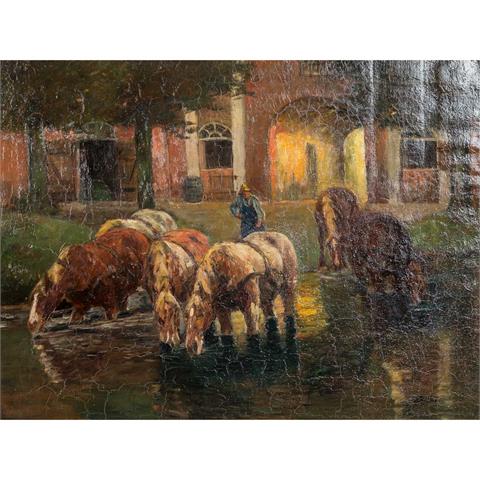 BRANDES, WILLY (1876-1956) "Pferde am Fluss"