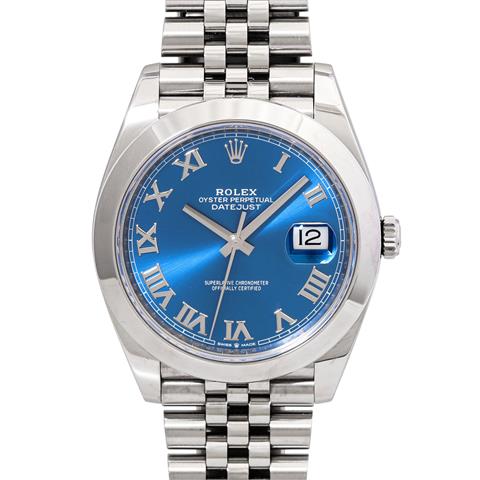 ROLEX Datejust 41 "Azzuro Blue", Ref. 126300-0017. Armbanduhr.