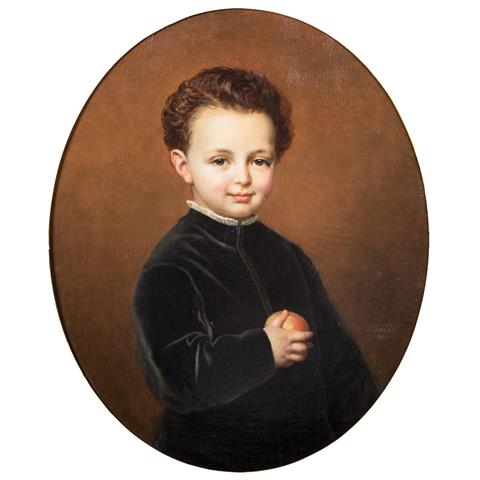 BEGAS, OSKAR (1828-1883) "Bildnis eines Jungen mit schwarzer Samtjacke"