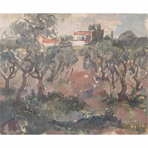 SCHOBER, PETER JAKOB (1897-1983) "Arles, Olivenhain"
