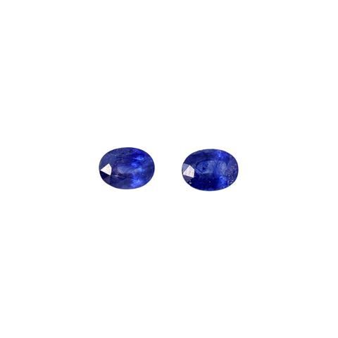 Paar blaue Saphire zus. 3,7 ct,