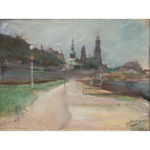 MARHOLZ, KURT (1905-1984), "Dresden, Blick vom Elbufer auf Hofkirche und Semperoper",