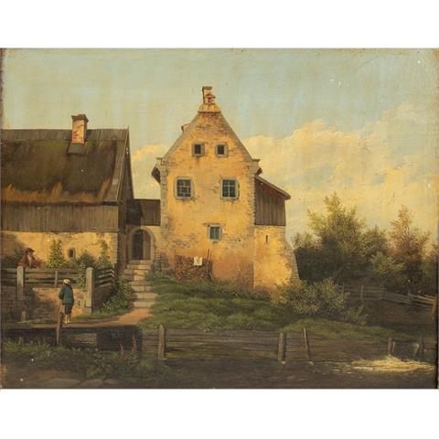 LEYPOLD, Carl Julius, ATTRIBUIERT / UMKREIS (1806-1874), "Häuser am Fluss",
