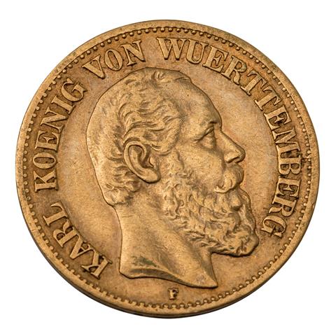 Württemberg/GOLD - 10 Mark 1876 F